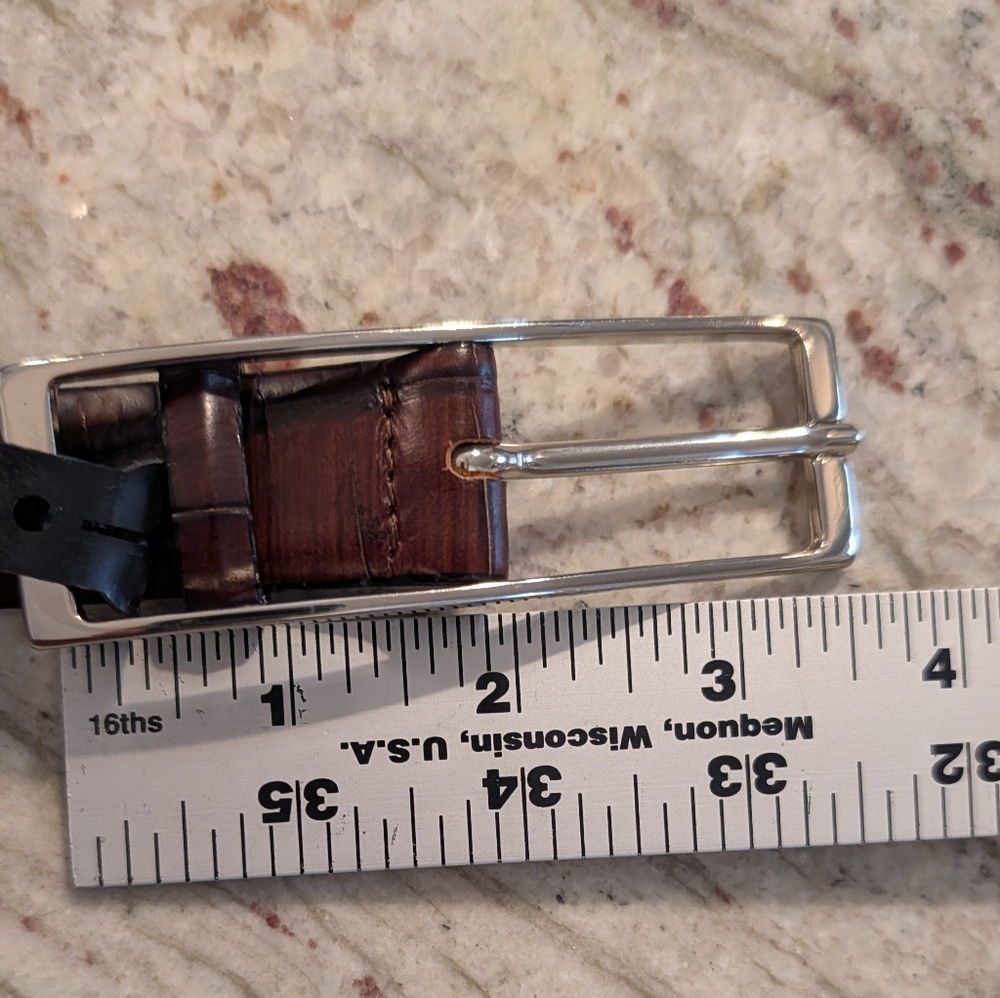 Made in Italy RP Roberto Piccinetti Brown Leather Belt Womens Medium 3.5" Buckle